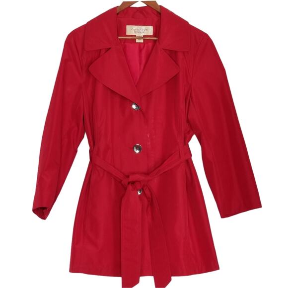 COVINGTON Outerwear Red Taffeta Classic - Size L - Picture 1 of 10